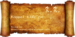 Koppel Klára névjegykártya